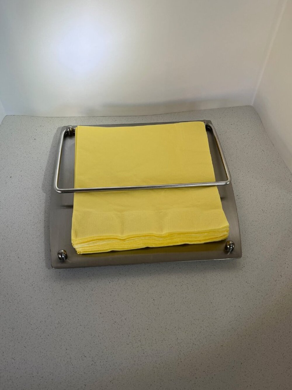 Napkin Holder, Contemporary, Stainless Steel, 6" sq., Italy